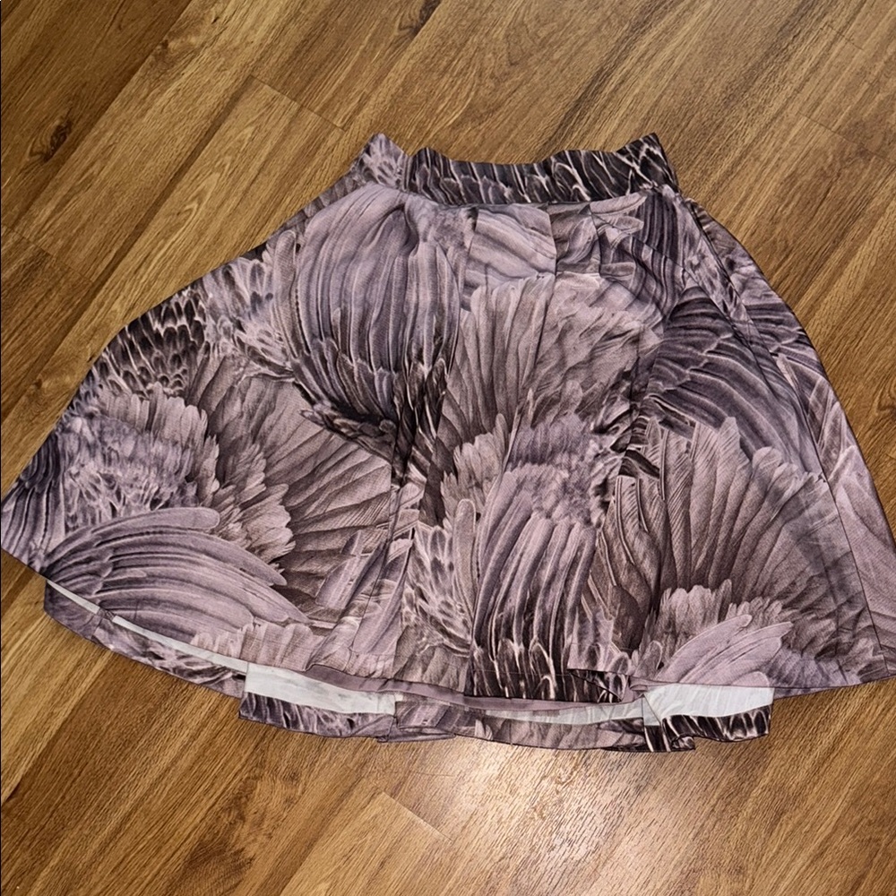 Purple High-Low Skater Mini Skirt